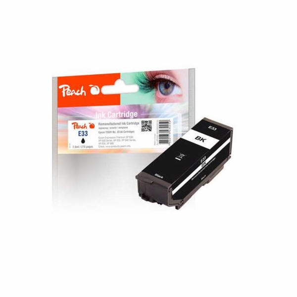 PEACH kompatibilní cartridge Epson T3331, No 33, black, 7...