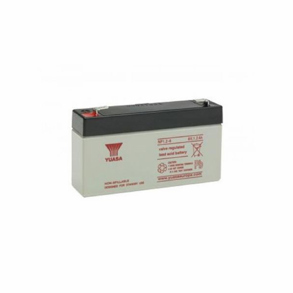 YUASA NP1,2-6 (6V; 1,2Ah; faston F1-4,7mm; životnost 5let)