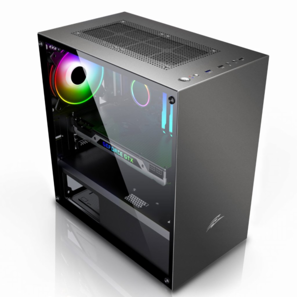 EVOLVEO M4, case mATX, 1x120mm PWM ventilátor, průhledná ...