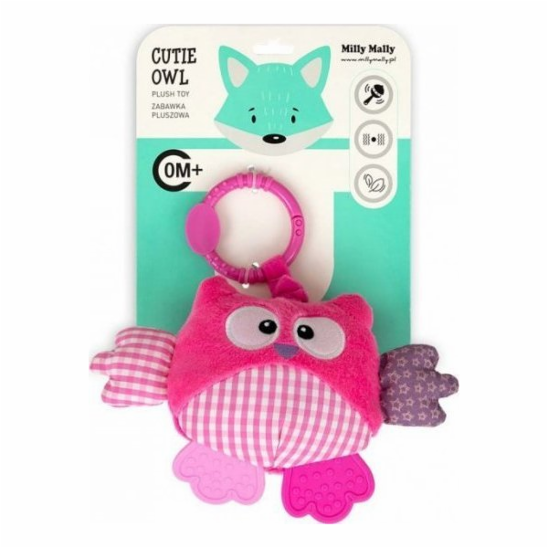 Milly Mally Plyšový přívěsek Owl pink