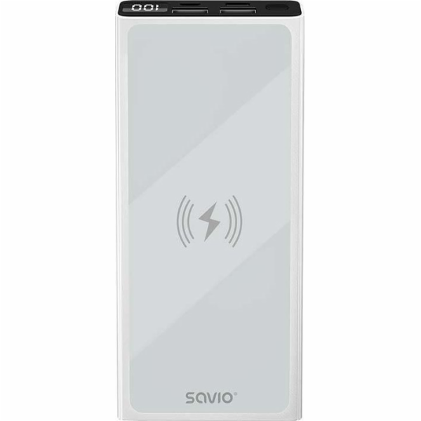 Powerbanka 10000 mAh, indukční nabíjení, bílá, BA-06