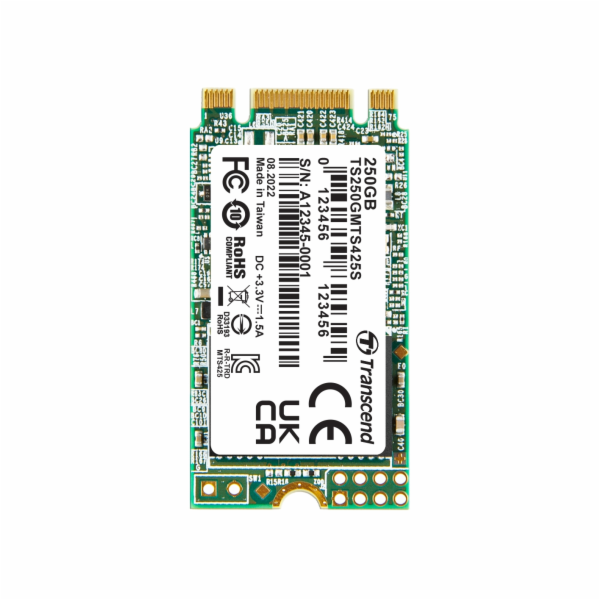 TRANSCEND MTS425S 250GB SSD disk M.2 2242, SATA III 6Gb/s...