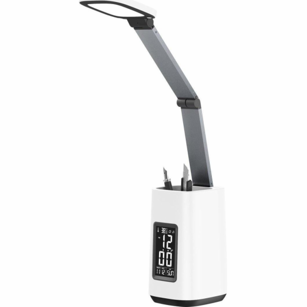 Activejet AJE-TECHNIC LED stolní lampa s displejem bílá
