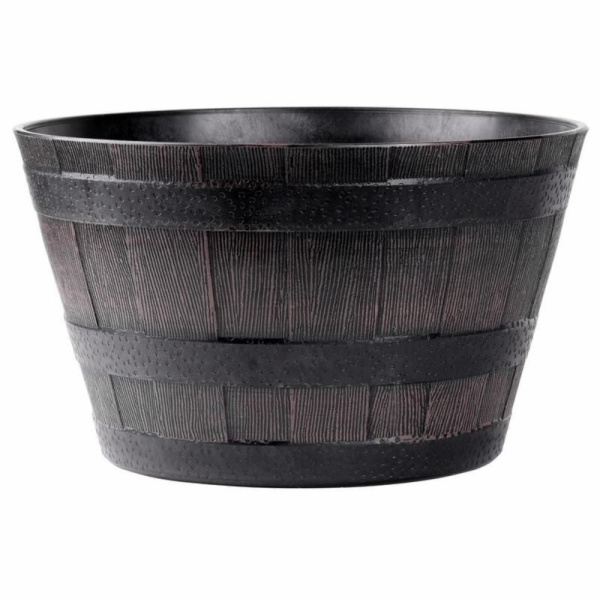 Květináč 38 cm plast dřevěný efekt teak
