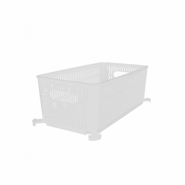 Košík stohovatelný NESTA 28,5x23x12 cm bílý plast