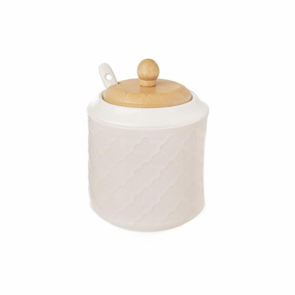 Cukřenka se lžičkou WHITELINE porcelán/bambus