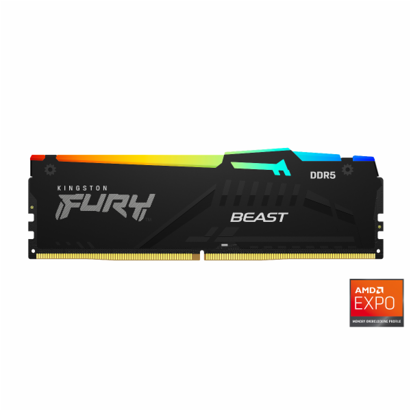 KINGSTON DIMM DDR5 16GB 5200MT/s CL36 FURY Beast RGB EXPO
