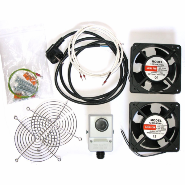 XtendLan Ventilace pro nástěnné rozvaděče, termostat, 2 v...