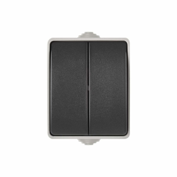 Přepínač 250 V/10 AX IP54 2 tlačítka, schodišťový  A1398.1