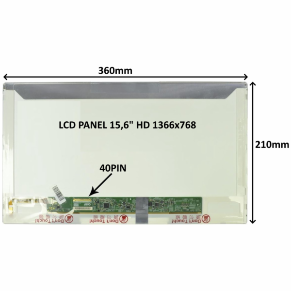 SIL LCD PANEL 15,6" HD 1366x768 40PIN LESKLÝ / ŠROUBOVÁNÍ...