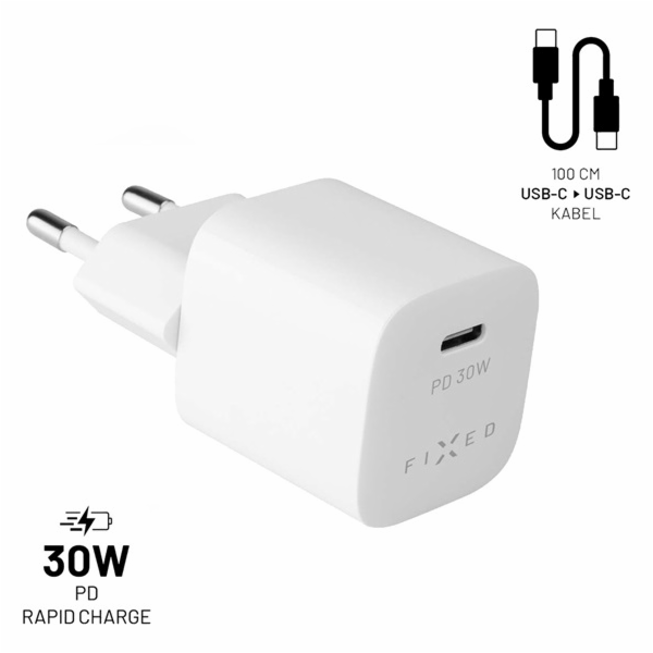 FIXED nab. USB-C/USB-C 30W,FIXC30M-CC-WH
