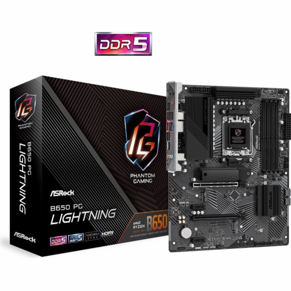 ASRock MB Sc AM5 B650 PG Lightning, AMD B650, 4xDDR5, 1xHDMI