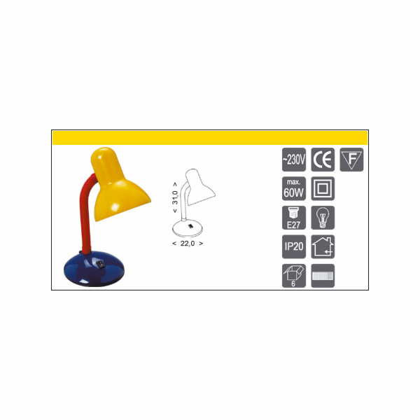 Lampa stolní pestrá 60W