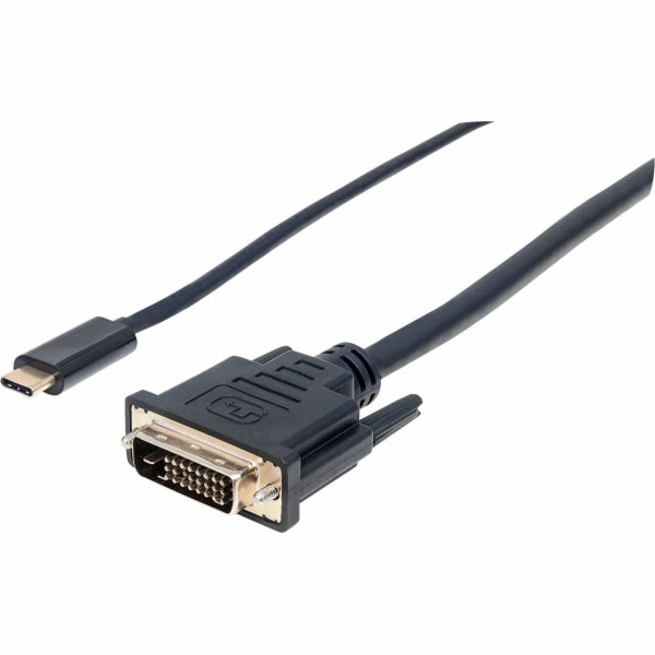 Manhattan USB-C – DVI-D USB kabel 2 m černý (152457)