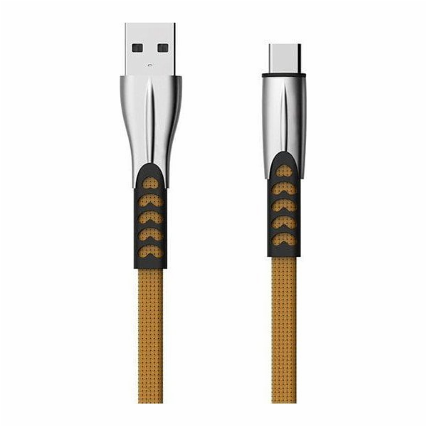 CABLE TYP-C 2.4A GOLD FLAT 2400mAh QUICK CHARGER QC 3.0 1...