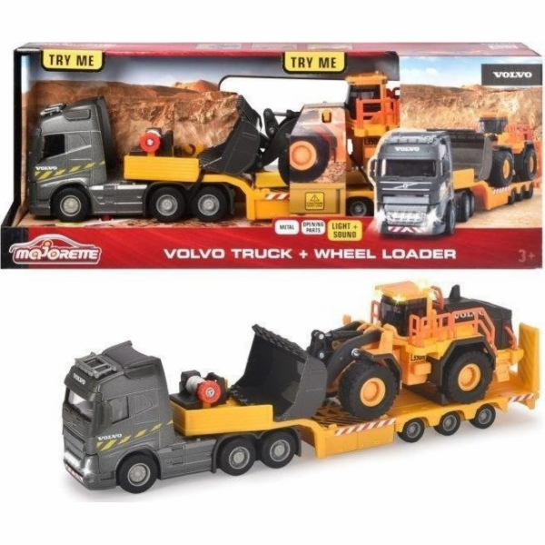 Simba Volvo Truck FH-16 s návěsem a kolovým nakladačem, a...