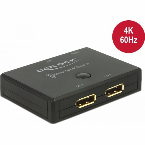 DeLOCK DisplayPort 2 - 1 přepínač obousměrný 4K 60 Hz, Di...
