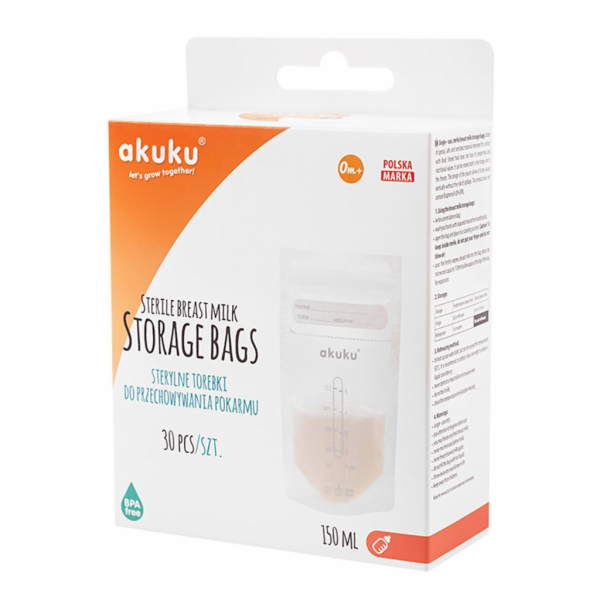 Sterilní sáčky pro skladování mléka a pokrmů Akuku 150ml ...