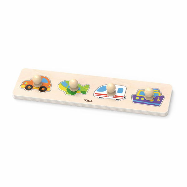 Dřevěné puzzle s úchyty pro nejmenší Viga Transport