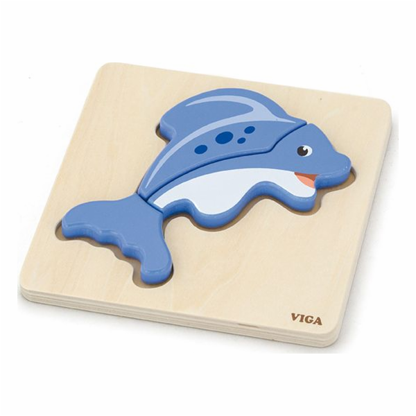 Dřevěné puzzle pro nejmenší Viga Rybka