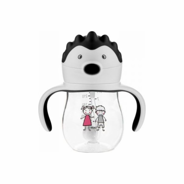 Kouzelná láhev s brčkem a závažím Akuku 250 ml grey