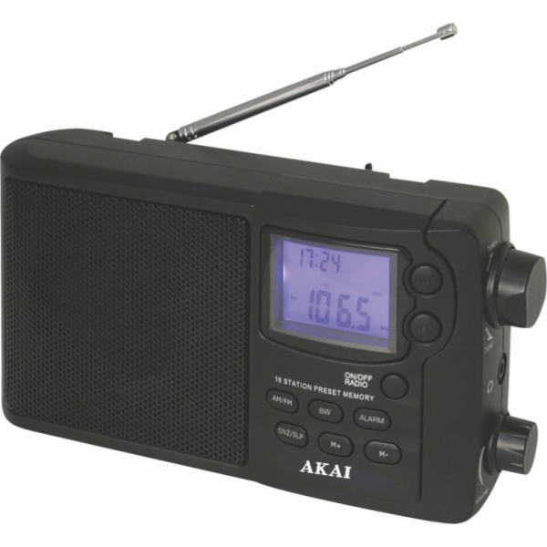 Rádio AKAI, APR-2418, přenosné, LCD displej, 0,8 W RMS