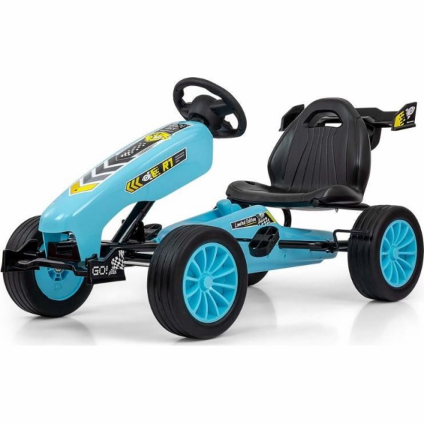 Dětská šlapací motokára Go-kart Milly Mally Rocket tyrkysová