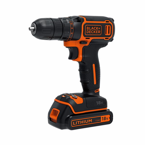 BLACK+DECKER akumulátorový vrtací šroubovák BDCDC18K, 18 ...