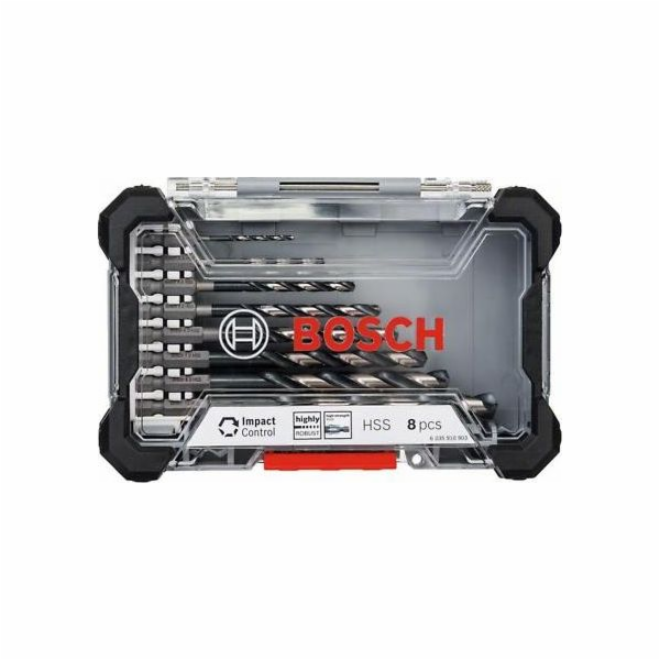 Sada spirálových vrtáků Bosch Impact Control HSS, 8 kusů
