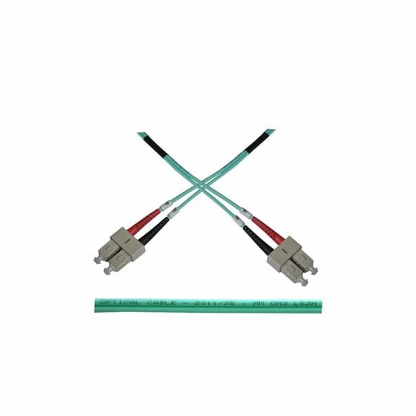 Optický patch kabel duplex SC-SC 50/125 MM 1m OM3