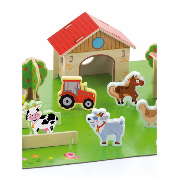 Dětské dřevěné 3D puzzle Viga Farma