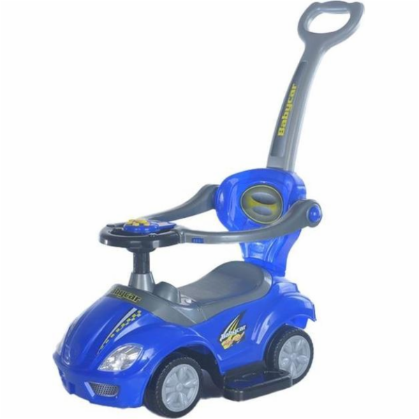 Baby Mix s vodící tyčí 3v1 Mega Car modré Dětské odrážedlo 