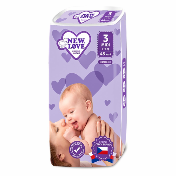 New Love Premium comfort 3 MIDI 4-9 kg 48 ks dětské jedno...