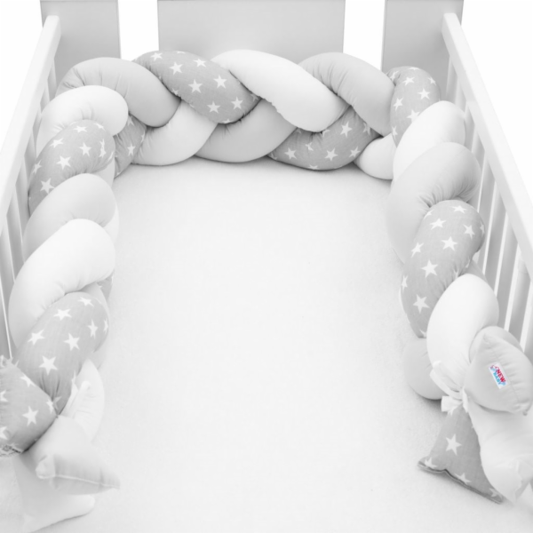 Ochranný mantinel do postýlky cop New Baby Hvězdičky šedo...