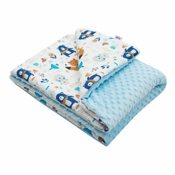 Dětská deka z Minky s výplní New Baby Medvídci modrá 80x1...