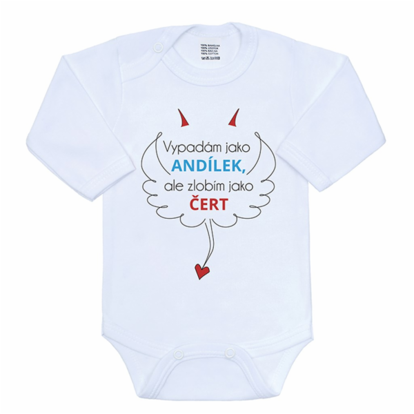 Body s potiskem New Baby Vypadám jako ANDÍLEK, ale zlobím...