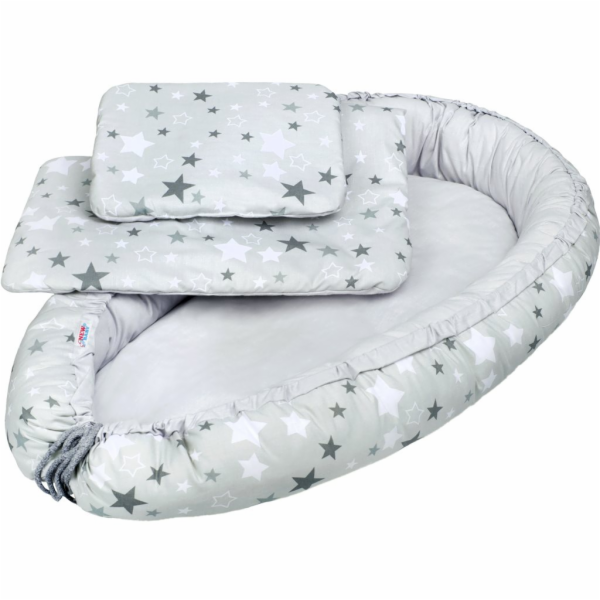 Luxusní hnízdečko s peřinkami pro miminko New Baby bílo-š...