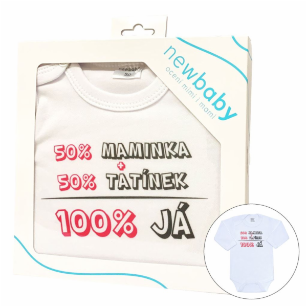 Body s potiskem New Baby 50% MAMINKA + 50% TATÍNEK - 100%...