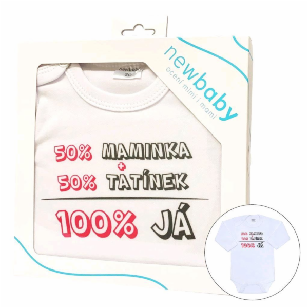 Body s potiskem New Baby 50% MAMINKA + 50% TATÍNEK - 100%...