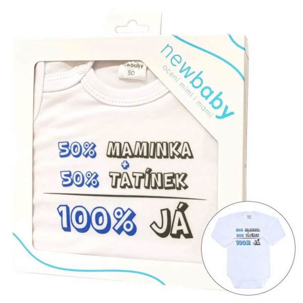 Body s potiskem New Baby 50% MAMINKA + 50% TATÍNEK - 100%...