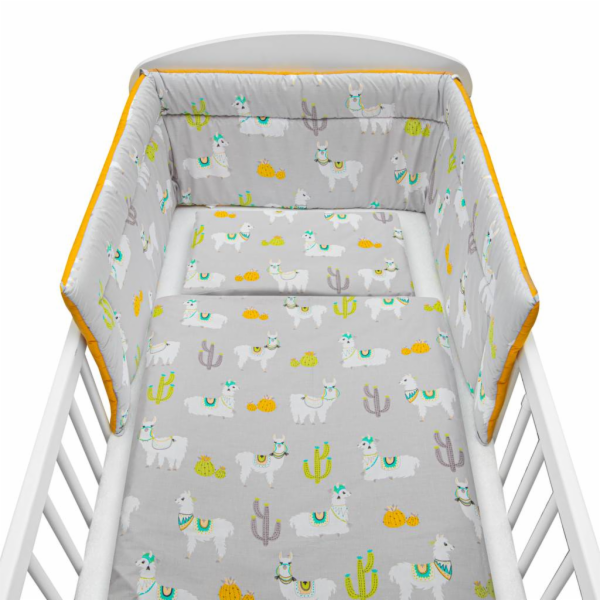 3-dílné ložní povlečení New Baby 100/135 cm lama šedo-hoř...