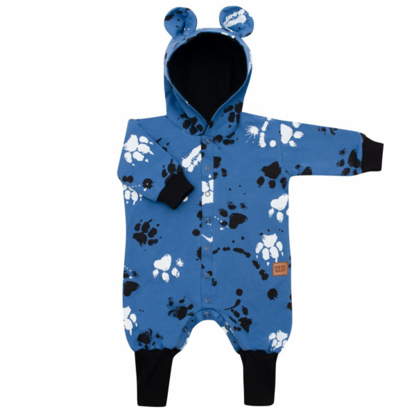 Kojenecký bavlněný overal s kapucí a oušky New Baby tlapk...