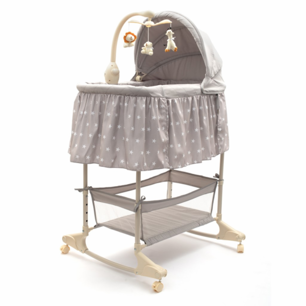 New Baby hvězdičky šedá multifunkční dětská kolébka