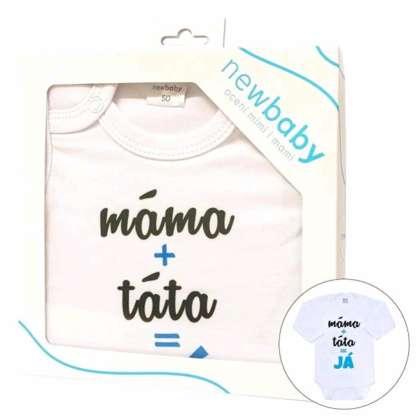 Body s potiskem New Baby máma plus táta rovná se JÁ - dár...