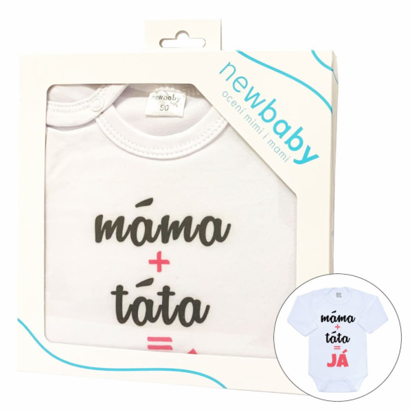 Body s potiskem New Baby máma plus táta rovná se JÁ - dár...