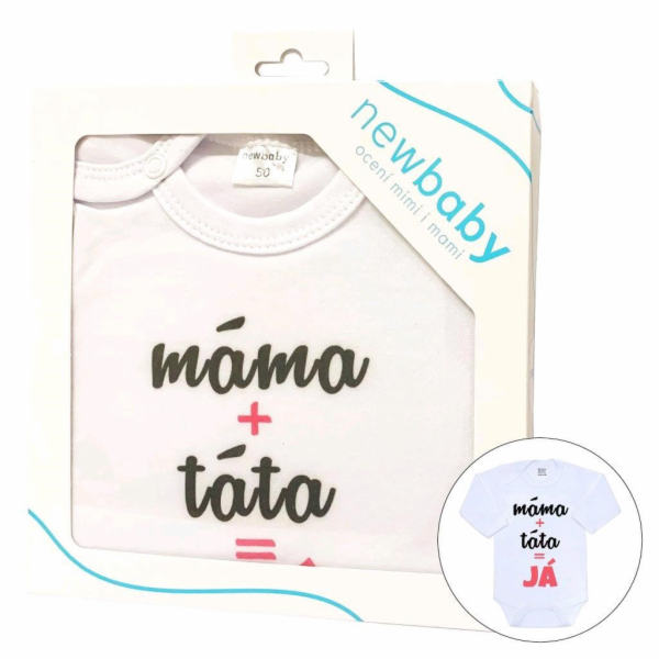 Body s potiskem New Baby máma plus táta rovná se JÁ - dár...