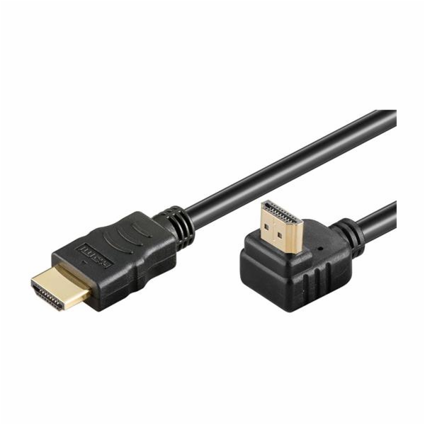 Kabel HDMI High Speed+Ethernet zlacený zahnutý konektor 9...
