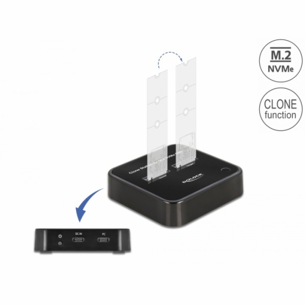 DeLOCK USB 3.0 dokovací a klonovací stanice 2 x M.2 NVMe,...