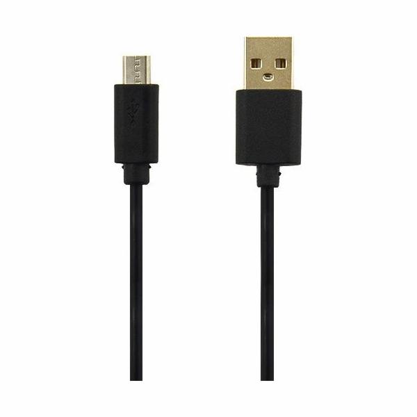 BULK USB-A - microUSB USB kabel 0,9 m černý (9847)