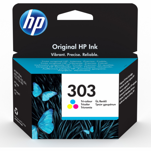 HP 303 Tri-color Original Ink Cartridge (165 pages), T6N01AE
